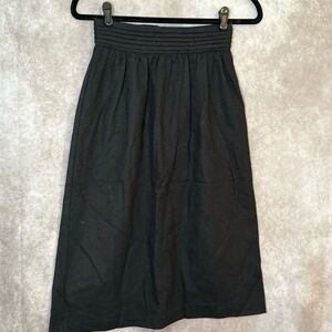 NWT NOS Vintage 70's Viewpoint A-Line Wool‎ Skirt Womens Size 7 Black ILGWU